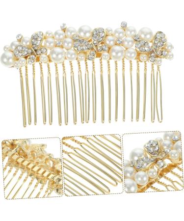 FRCOLOR Pearl Hair Pin alloy rhinestone hair side bridal headdress rhinestone hair combs for diamond hair crystal hair Hair piece bride rhinestones Pearl Side Comb - Buy Online on GoSupps.com