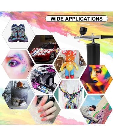 Portable Rechargeable Airbrush Kit with Compressor and 0.3mm Gun - Ideal for Painting, Tattoo, Nail Art, Model Coloring, Makeup, Cake - Black - Buy Online on GoSupps.com
