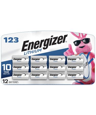 Energizer 123 Batteries, Lithium CR123A Battery, 12 Count 12 Count (Pack of 1)