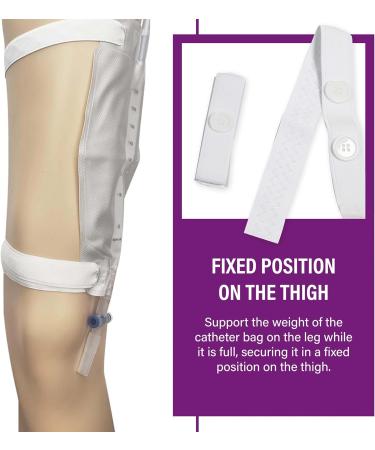 Ved Pairs of Fix Leg Bag Straps | Comfort & Durability for Urine Drainage & Catheter Use | 10 Pack of Soft Elastic Straps with Silicone Grips - Buy Online on GoSupps.com