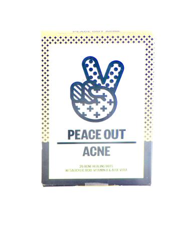 Peace Out Acne  20 Acne Healing Dots - Patches with Hydrocolloid  Salicylic  Aloe Vera  and Vitamin A:: Pimple Spot Treatment for Face  Acne Zit Patch