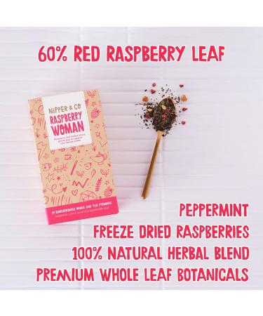 Red Raspberry Leaf Tea Pregnancy Preconception PMS | Natural Biodegradable Baby Shower Pamper Kit | Nipper & Co (14 Reusable Bags 42 Cups) - Buy Online on GoSupps.com