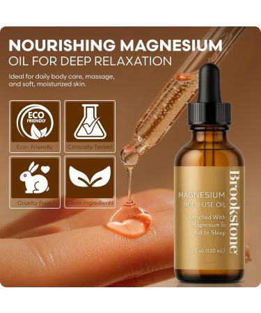 Brookstone Magnesium Oil Body Oil Set Multi-Use Magnesium Body Oil 2 Pack 4 fl oz Total 8 fl oz - Buy Online on GoSupps.com