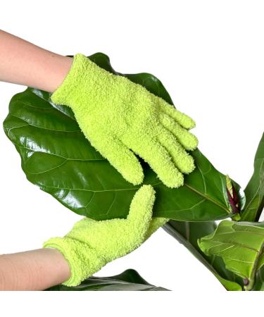 Microfiber Dusting Gloves for Plants : Premium Gentle Traps Dust Washable Lint Free : Use with Big Leaf Energy ready-to-use spray for houseplants