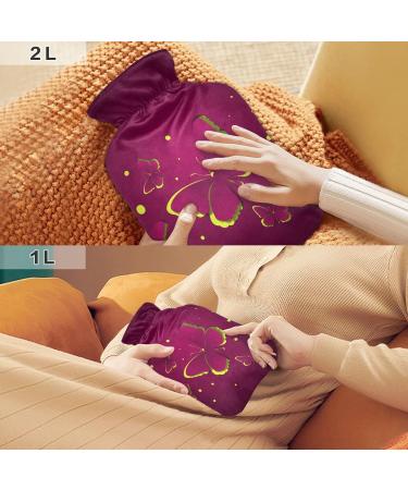 Butterfly Hot Water Bottle with Cover - 1L BPA Free for Pain Relief Headaches & Neck Comfort - Buy Online on GoSupps.com