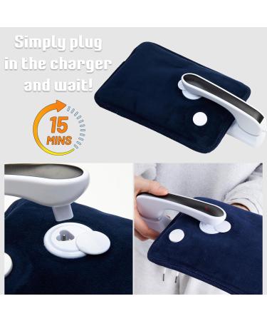 CityComfort Rechargeable Electric Hot Water Bottle Heat Pad | 6 Hour Warmth | Temperature Control | Detachable Lead | Navy | Gift Idea - Buy Online on GoSupps.com