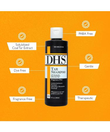 DHS Tar Shampoo 8oz - Effective Treatment for Dandruff and Psoriasis - Buy Online on GoSupps.com