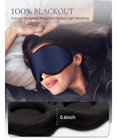 Premium Sleep Masks for Men & Women - 3D Contoured Blackout Eye Cover for Travel Side Sleepers & Lash Extensions - Soft Memory Foam Available in Black & Blue - Buy Online on GoSupps.com