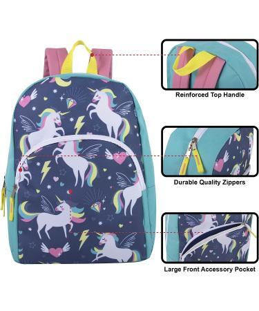Trail maker 15 Inch Kids Backpack for Preschool & Elementary School - Unicorn Party Design | Padded Straps for Boys and Girls - Buy Online on GoSupps.com