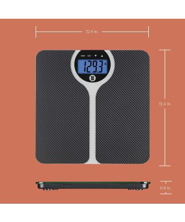 Conair Carbon Fiber Design BMI Bathroom Scale | 400 Lbs. Capacity, Blue Backlight - Buy Online on GoSupps.com