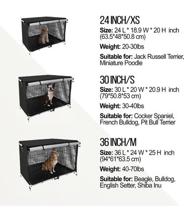 VINTE 30 inch Black Dog Crate Cover - Heat Preservation, Windproof & Waterproof - Buy Online on GoSupps.com