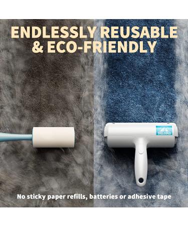 DELOMO Pet Hair Remover Roller - Self-Cleaning Base - Efficient Dog & Cat Fur Removal Tool for Furniture, Couch, Carpet & Car Seat - White - Buy Online on GoSupps.com