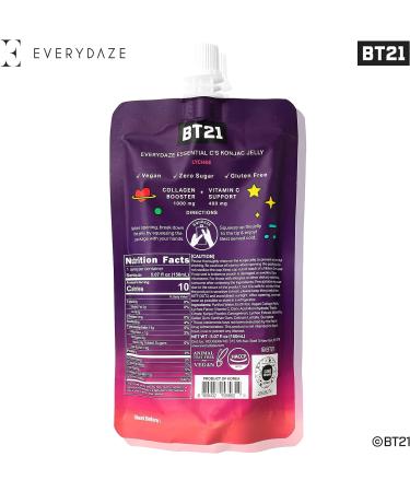 BEST DEAL: EVERYDAZE BT21 Lychee Collagen + Vitamin C Konjac Jelly - 10 Packs | Vegan, 10 Calories, 0 Sugar | Healthy Diet Snack for Weight Management - Buy Online on GoSupps.com