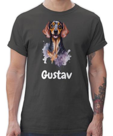 Gift with names personalized by shirtracer - T -shirt men - dogs - Dachshund - dog owners gift 11 dark gray 4xl large sizes