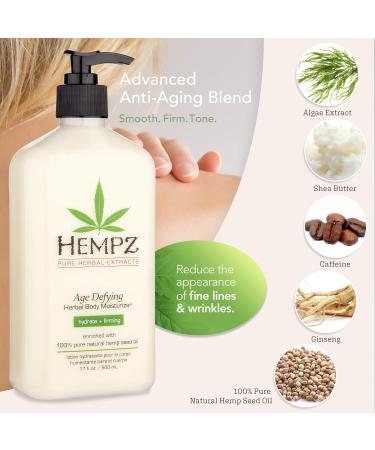 Hempz Age Defying Body Moisturizer 17 Fl Oz 2 Pack Bundle | Herbal Shea Butter Anti-Aging Lotion with Hemp Extract | 100% Pure Organic Hemp Seed Oil | Skin Care Products - Buy Online on GoSupps.com