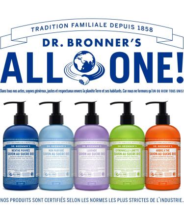  Dr. Bronner's Dr Bronner's Organic Sugar Liquid Soap Tea Tree Pump Bottle 355 ml - Buy Online on GoSupps.com