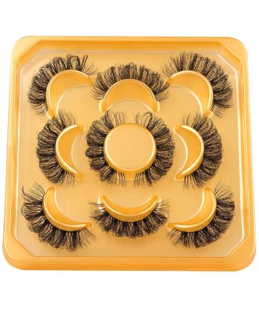 D Curl Fluffy Russian Mink Lashes - Natural Soft Handmade False Eyelashes with Clear Band - Reusable Pack of 5 - Buy Online on GoSupps.com