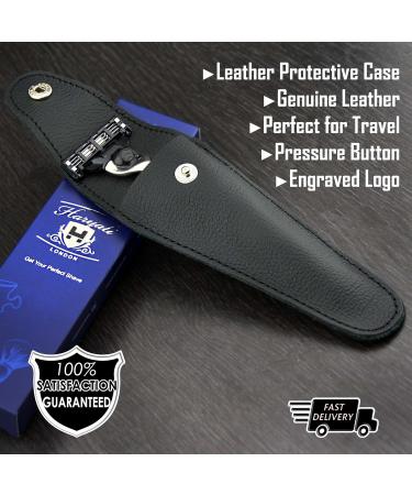 Triple Edge Cartridge Razor for Men - Ivory & Leather Pouch | Gents Shaving Essentials | Perfect Gift for Him - Buy Online on GoSupps.com