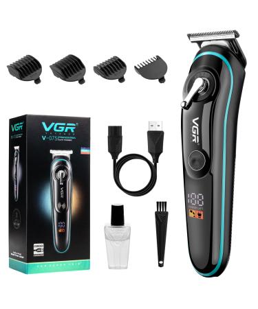 VGR Beard Trimmer - Cordless Hair Clippers for Men Haircut with Taper Lever - Rechargeable 120 min - T Blade Electric Detailer for Sideburns Moustache Bald Head