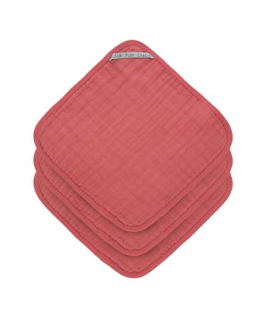 L ssig 1312016611 Muslin Washcloth Set 3 rosewood pink 35 g Pink