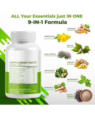 Dandelion Milk Thistle Artichoke Burdock Turmeric - Support Liver Health Support Digestive Aid - Made and Tested in The USA 150 count (pack of 1) - Buy Online on GoSupps.com