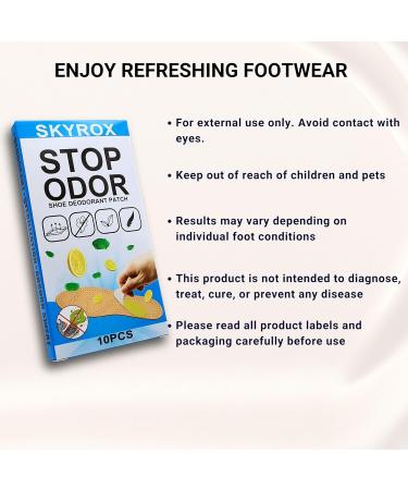 SkyroX Daily Use Shoe Odor/Odour Eliminator & Deodorizer Patches - 10-Pack - Refreshing Lemon and Mint Scent - Portable and Versatile - Ideal for Sports Travel and Gym Use - Buy Online on GoSupps.com