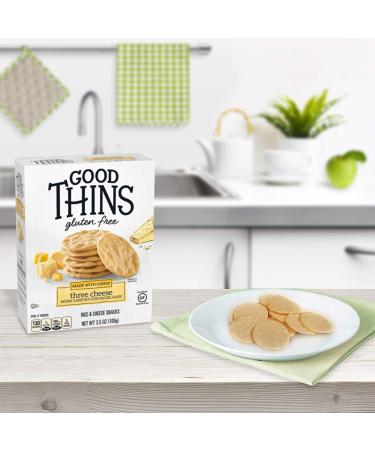 Good Thins Three Cheese Rice Crackers - 3.5oz Cheddar (Gluten-Free Snacks) - Buy Online on GoSupps.com