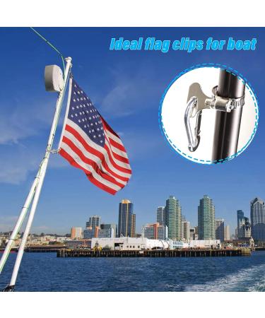 4 Pack Boat Flag Clips with Carabiner Clamp  Universal Stainless Steel Grommet Flag Clip Multipul Use for Boat Flag Pole Rod Rail Diver Flag American Flag Whip Flags Boat Accessories - Buy Online on GoSupps.com
