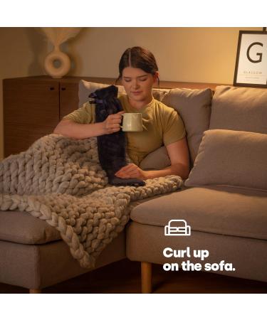 LIVIVO 2L Extra Long Hot Water Bottle - Giant 75cm, Navy with Pom-Pom Cover - Buy Online on GoSupps.com