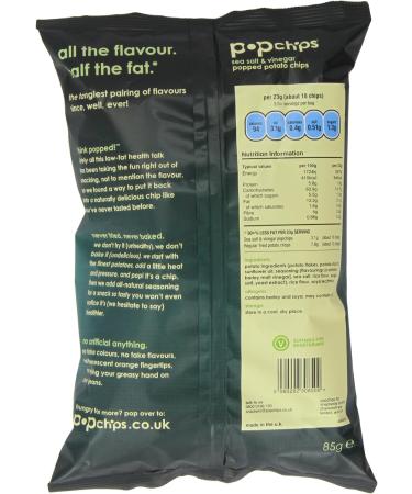  Popchips Popchips Sea Salt and Potato Vinegar Sharing Bag 85g (pack of 4) - Buy Online on GoSupps.com