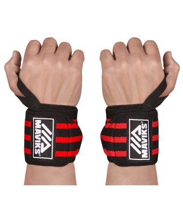 MAVIKS Gym Wrist Wraps for Weightlifting Men & Women with Thumb Loop 3 inch width Wrist Brace for Working Out - To Prevent Wrist Pain and Sports Injuries - For Weight Lifting, CrossFit, Powerlifting, Strength Training Wrist Support Strap