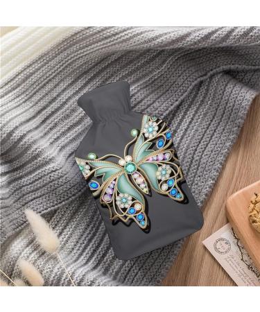 Butterfly Hot Water Bottle with Plush Cover | Hand Warmer for Adults & Children | 26.5x15.3cm - International Shipping Available - Buy Online on GoSupps.com