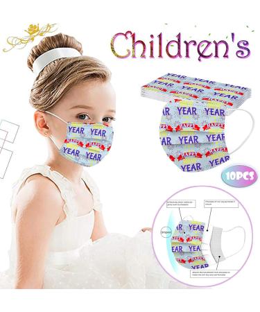 BEUU 10PCS Kid Outdoor Gear 2021 Happy New Year Disposable 3-Ply Disposable Face Mack Face Covering Bandana for Outdoor - Buy Online on GoSupps.com