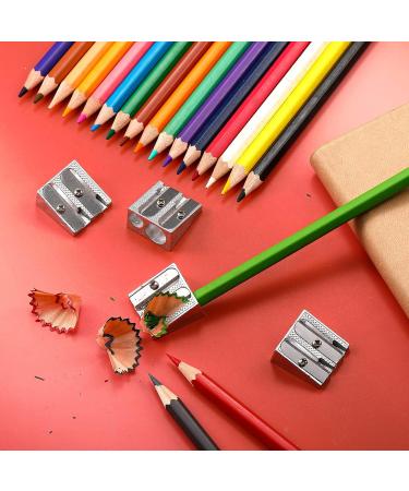 Metal Pencil Sharpener Double Hole Pencil Sharpeners for School Handheld Aluminum Alloy Sharpener Pocket Size Pencil Sharpener for Most Size Pencils(8 Pieces) - Buy Online on GoSupps.com