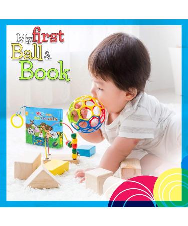 Sensory Baby Toy Gift Set for Boys & Girls | Crinkle Baby Book, Teether, Educational Toys | 6-12 Months & 1 Year Old | Tummy Time Play | Best Shower & Christmas Gift - Buy Online on GoSupps.com