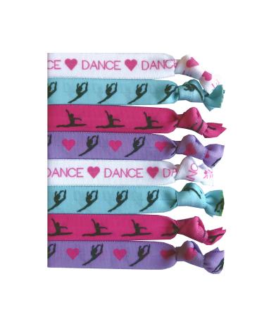 8 Piece Dance Gift Hair Elastics - Dance Gifts for Girls  Dancer Gifts  Ballet Gifts  Ballet Gifts for Girls  Dance Accessories for Dancers  Women  Girls  Dance Teachers  Dance Classes