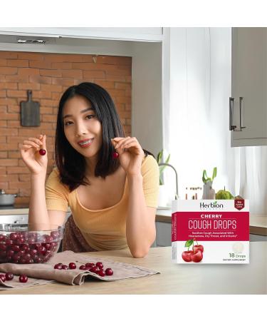 HERBION Naturals Cough Drops Dietary Supplement Soothes Cough for Adults and Children Over 6 Years No Artificial Flavor No Added Color 108 Count Cherry Pack of 6 - Buy Online on GoSupps.com