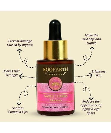Rooparth Ayurveda Nabhi Chakra Belly Button Oil For Healthy Hair Skin & Body With 16+ ingredients including Ajwain Ginger Neem Heeng & Pure Cow Ghee. Ayuvedic Belly Button Oil - Buy Online on GoSupps.com