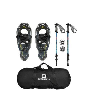 OUTBOUND Snowshoe Kit | Lightweight Aluminum Snowshoes with Adjustable Poles and Bag | Men and Women 30"