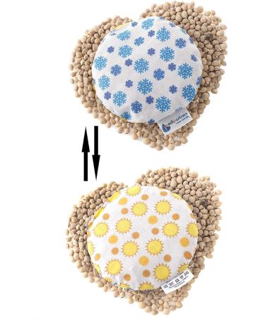 Medi Partners Cherry Core Pillow for Babies | Eco-Friendly 100% Cotton Heat & Cold Therapy | Soft Snowflakes/Sun Design | Ideal for Massage Therapy | 180g 15cm - Buy Online on GoSupps.com
