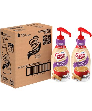 Nestle Coffee mate Sweetened Original Non-Dairy Liquid Creamer Pump Bottle 50.7 Fl Oz (Pack of 2) - No Refrigeration Required - Buy Online on GoSupps.com