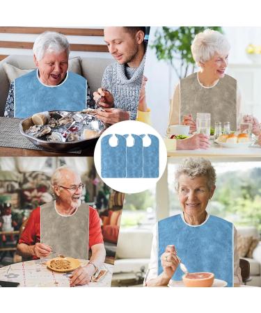 3-Pack Waterproof Adult Bibs for Men & Women - Push Button Dirt Catchers | L tz - Food Protection for Seniors & Disabled - Buy Online on GoSupps.com
