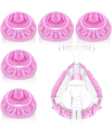 5 Packs Mask Liners Reusable Soft Covers Reduces Air Leaks and Blisters Washable Full Face Cushions Fits Most Types of Full Face Masks (Pink)