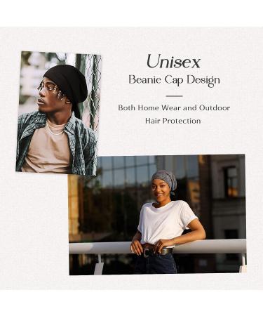 Satin Lined Slouchy Beanie Sleep Cap | Olive Green Satin Bonnet for Curly Hair - Buy Online on GoSupps.com