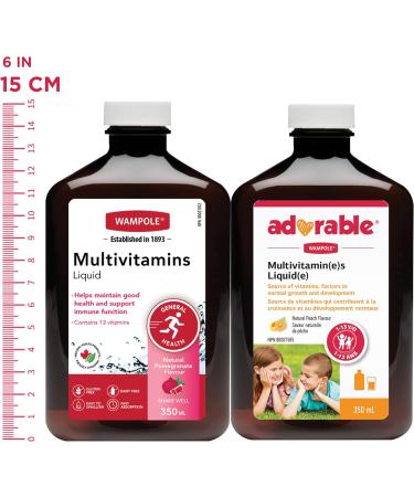 Wampole Duo Adult Multivitamins Liquid and Adorable Kids Multivitamins Liquid 2 x 350 ml - Buy Online on GoSupps.com