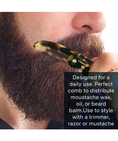 Giorgio G87 4.5 Inch Folding Mustache Comb and Beard Comb - Handmade Saw-cut Pocket Comb for Men - Tokyo 1 Pack - Buy Online on GoSupps.com