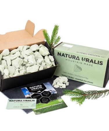 Argile Verte de l'Oural | 1000g Argile Verte Naturelle Vert Pastel Verdoyant - Croquant Etonnant Texture Terreuse Velout e et Ferme Satisfaisante Sensation ASMR - Buy Online on GoSupps.com