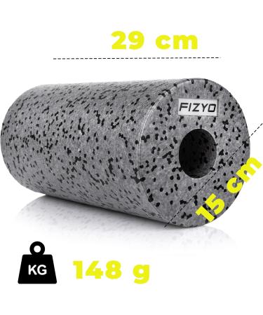Fizyo Fascia Roller - Fitness Yoga & Rehabilitation Self-Massage Foam Roller (29x15 cm) with Transport Bag - Medium-Hard EPP Foam for Back & Spine Relief - Buy Online on GoSupps.com