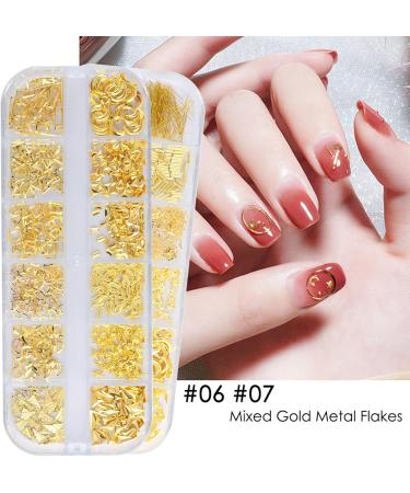 Sanwood 12 Grids Nail Art Flakes & Glitter - Colorful Sequins Gems & Shell Strass for DIY Manicure & Handicrafts - Buy Online on GoSupps.com