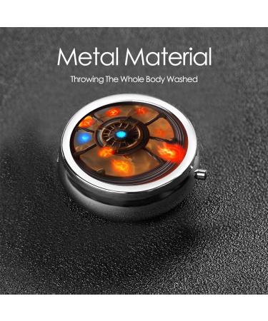 Flaming Flywheel Round Pill Box - 3 Compartment Organizer for Travel Purse & Pocket - Buy Online on GoSupps.com